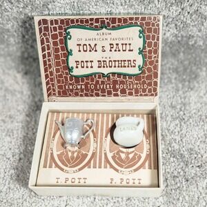 Tom & Paul The Pott Brothers Miniature Teapot & Chamber Pot Set Vintage Novelty